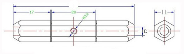 通用汽车检具专用标准件配件定做加工非标六角铝H9型面通止规手柄