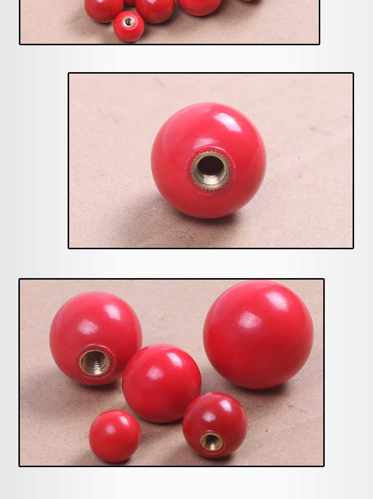 汽车检具专用标准件配件M4M5M6M8M10红色球型圆形把手胶木球手柄